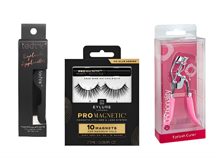 Eylure Eyelash No.10, Technic Eyelash Applicator, Eyelash Curler (3 Pack)