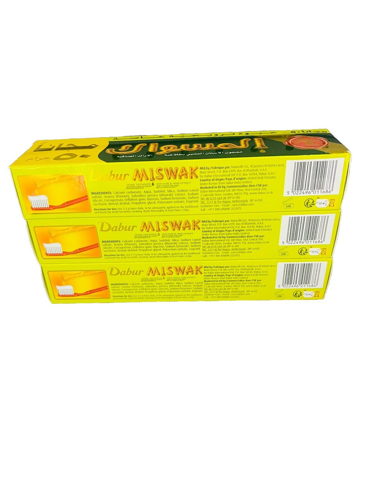 Dabur Miswak Herbal Toothpaste 120g+50g (pack Of 3 )-Amene Beauty