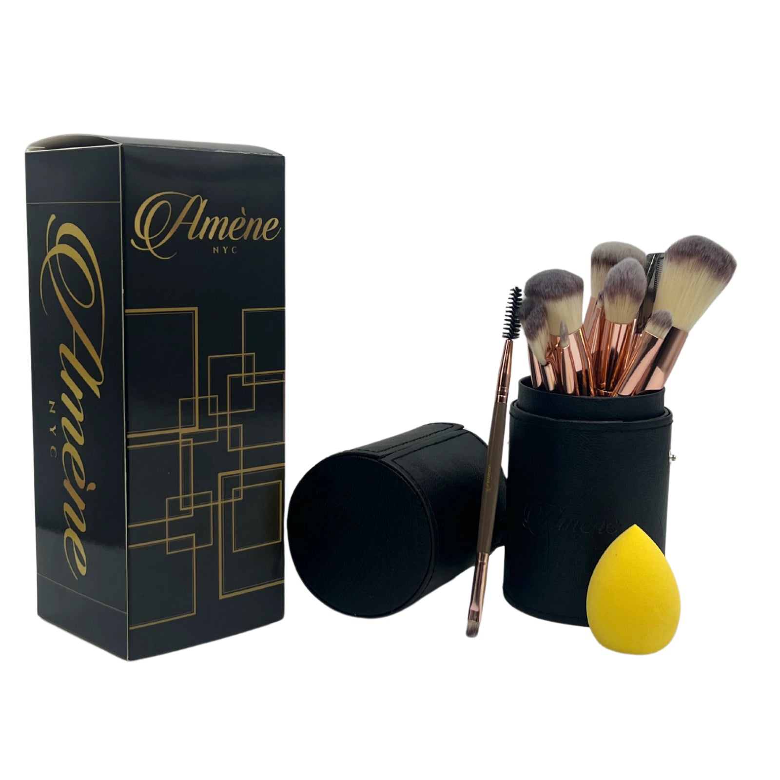 Amene NYC 15pcs Professional Makeup Foundation Brush Set Synthetic Fibre