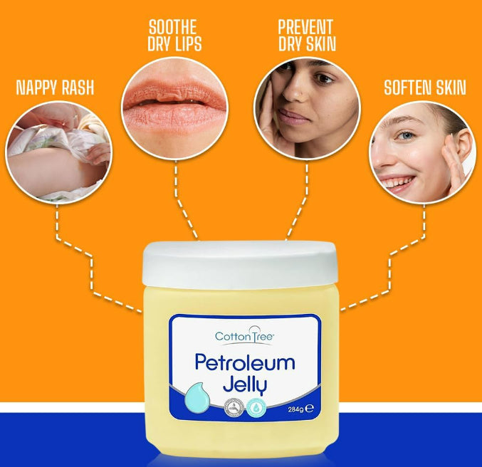 COTTON TREE - EVERYDAY ESSENTIAL PETROLEUM JELLY, 284G  ( Pack Of 2 ) .