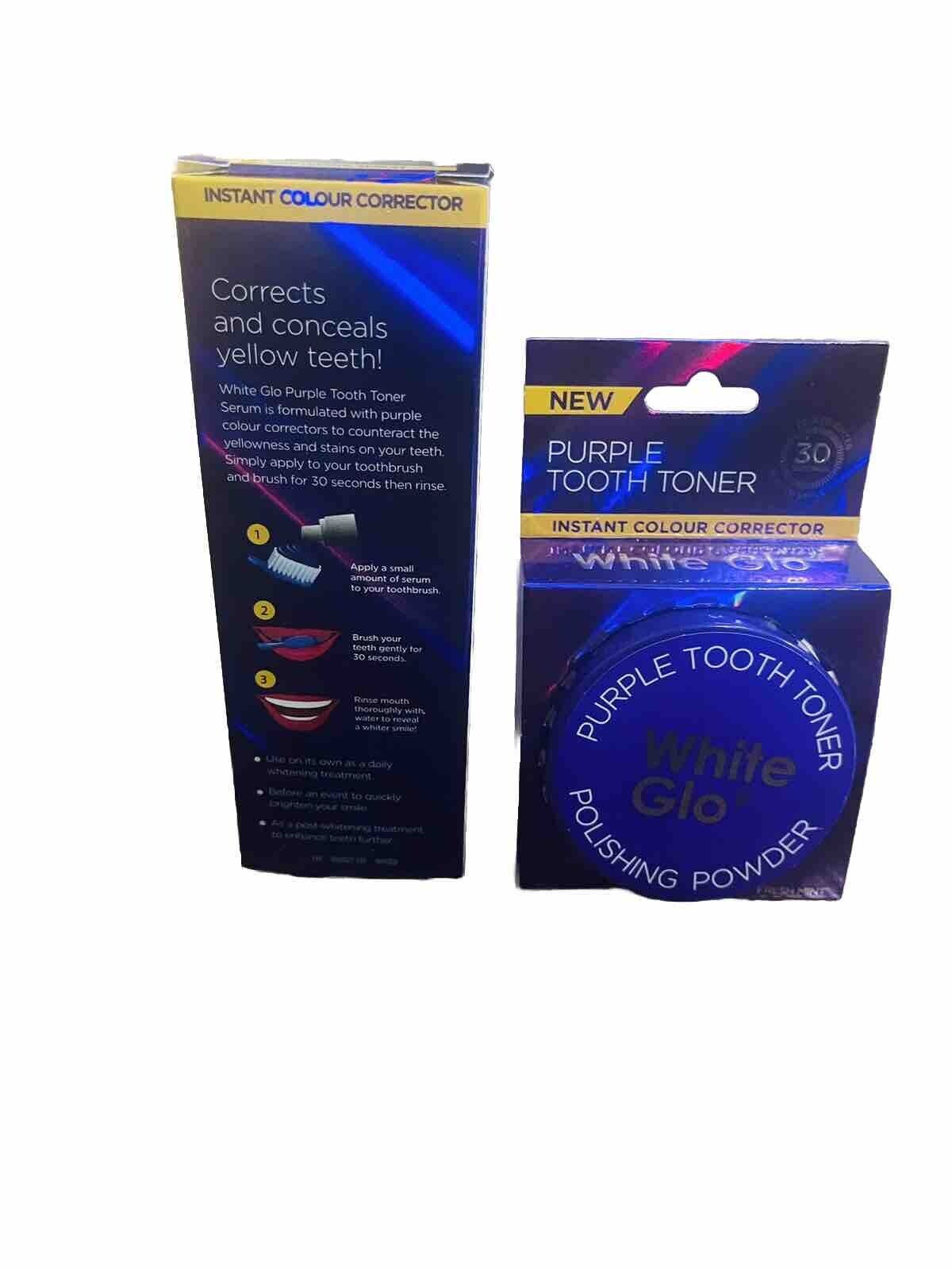 White Glo Purple Tooth Toner Whitening Serum , Polishing Powder-Amene Beauty