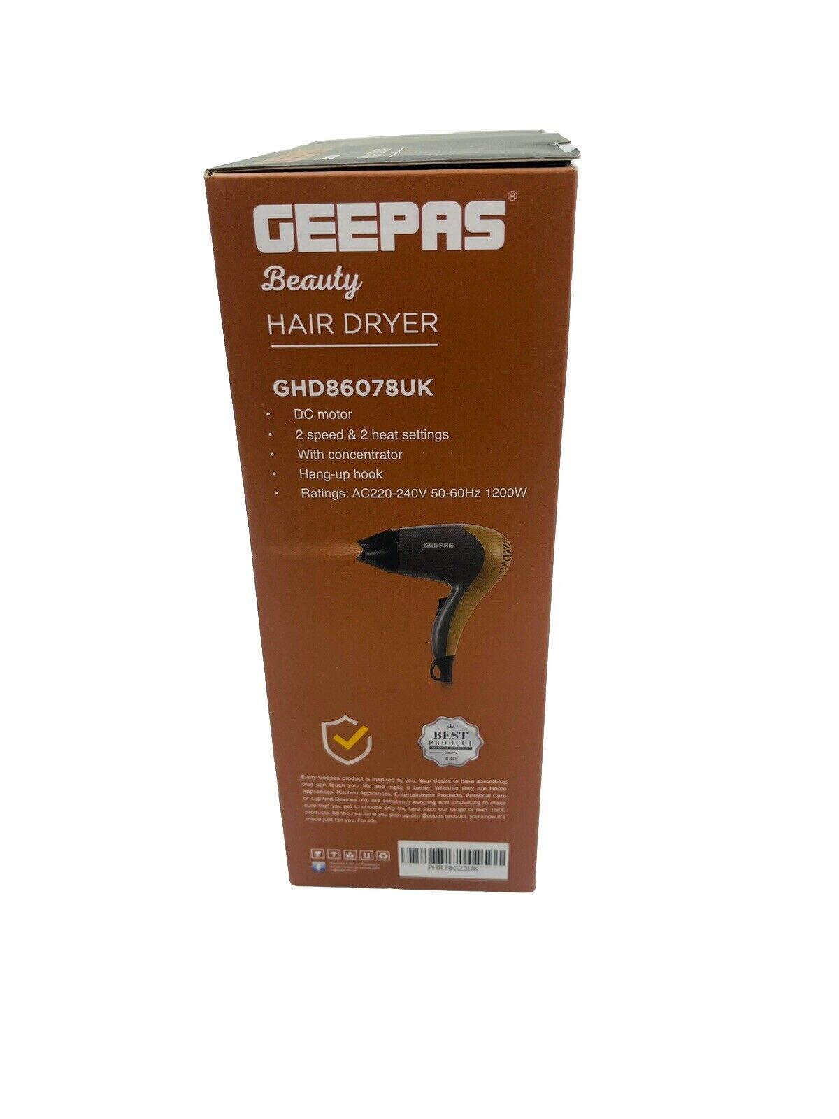 DEEPAS Hair Dryer 1200w 2 Speeds 2 Heat Settings