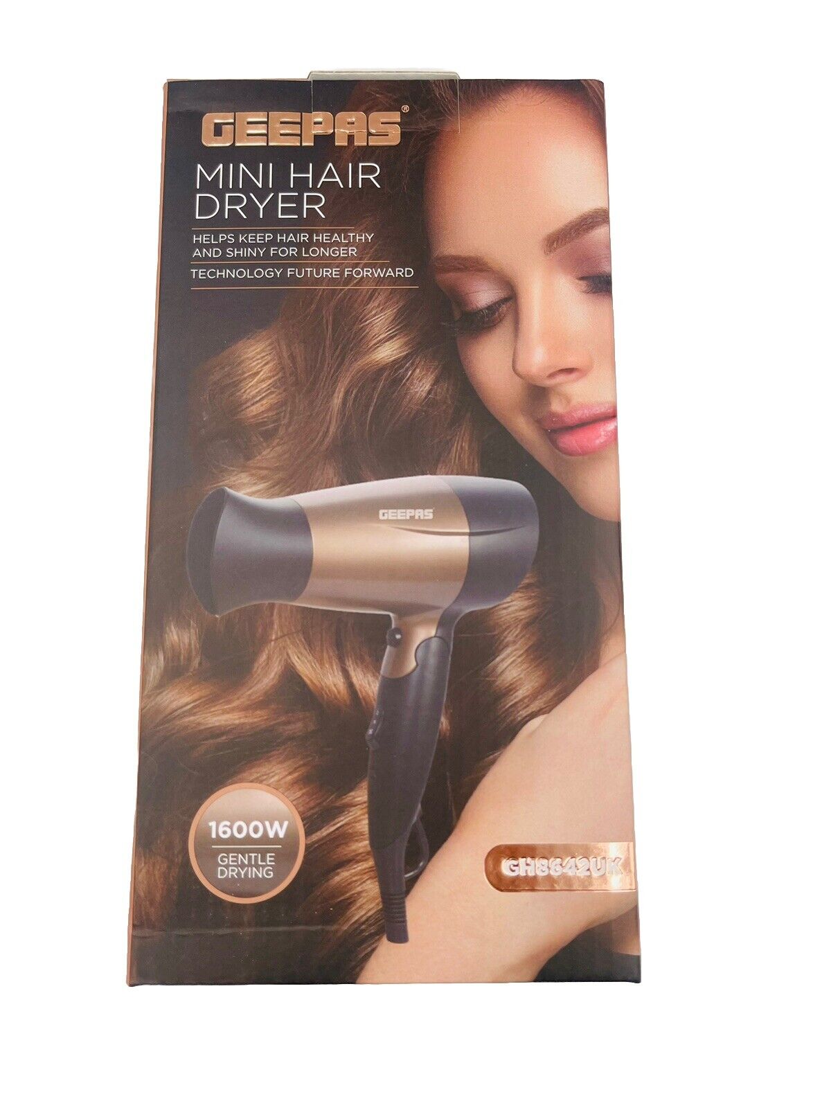 GEEPAS Mini Hair Dryer 1600W Gentle Drying