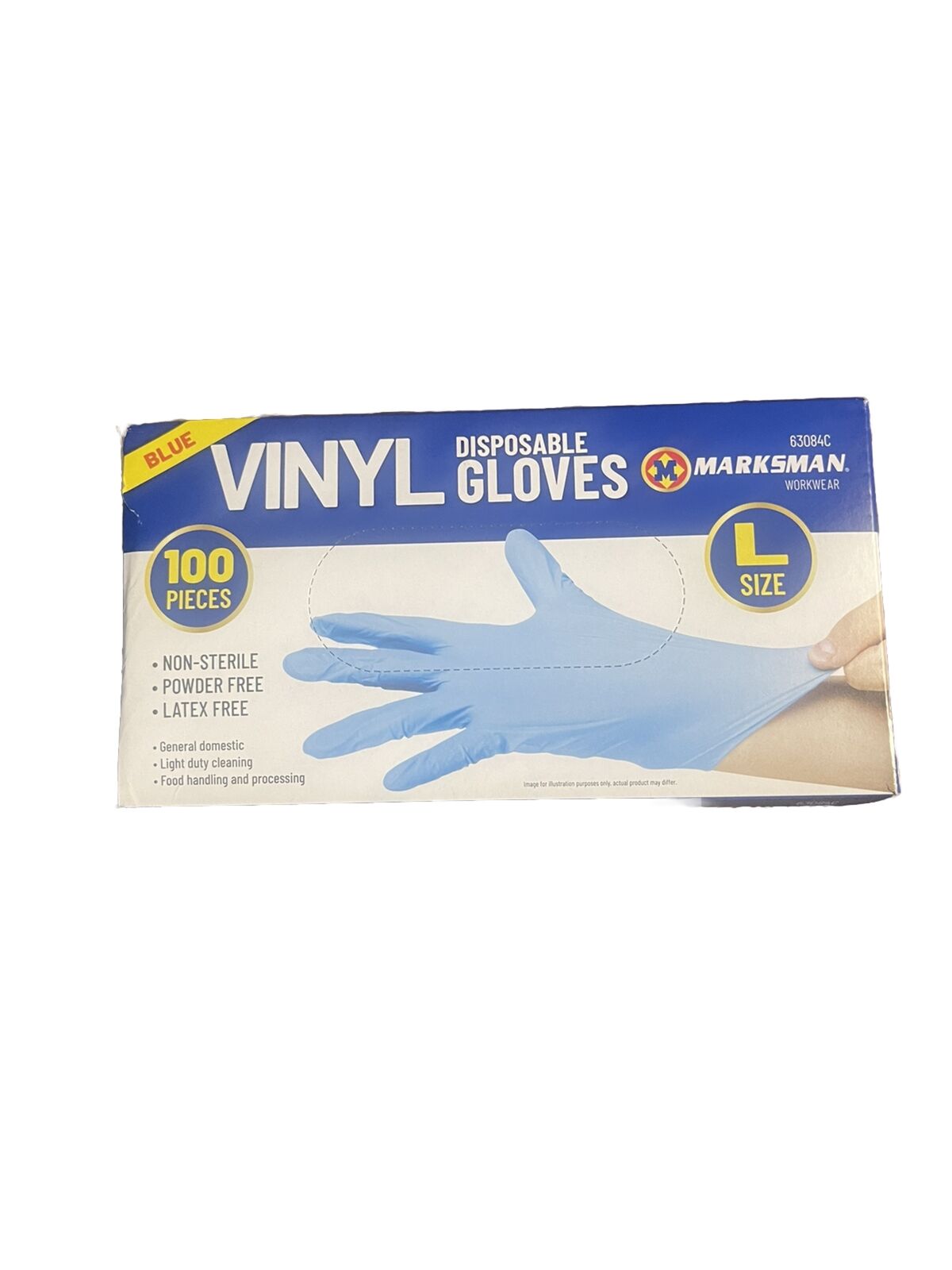 100 Vinyl Disposable Gloves Large Size Blue