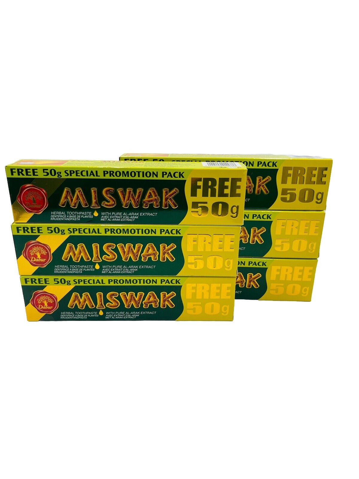 dabur Miswak Herbal Toothpaste 120g+50g ( Pack Of 6 )-Amene Beauty