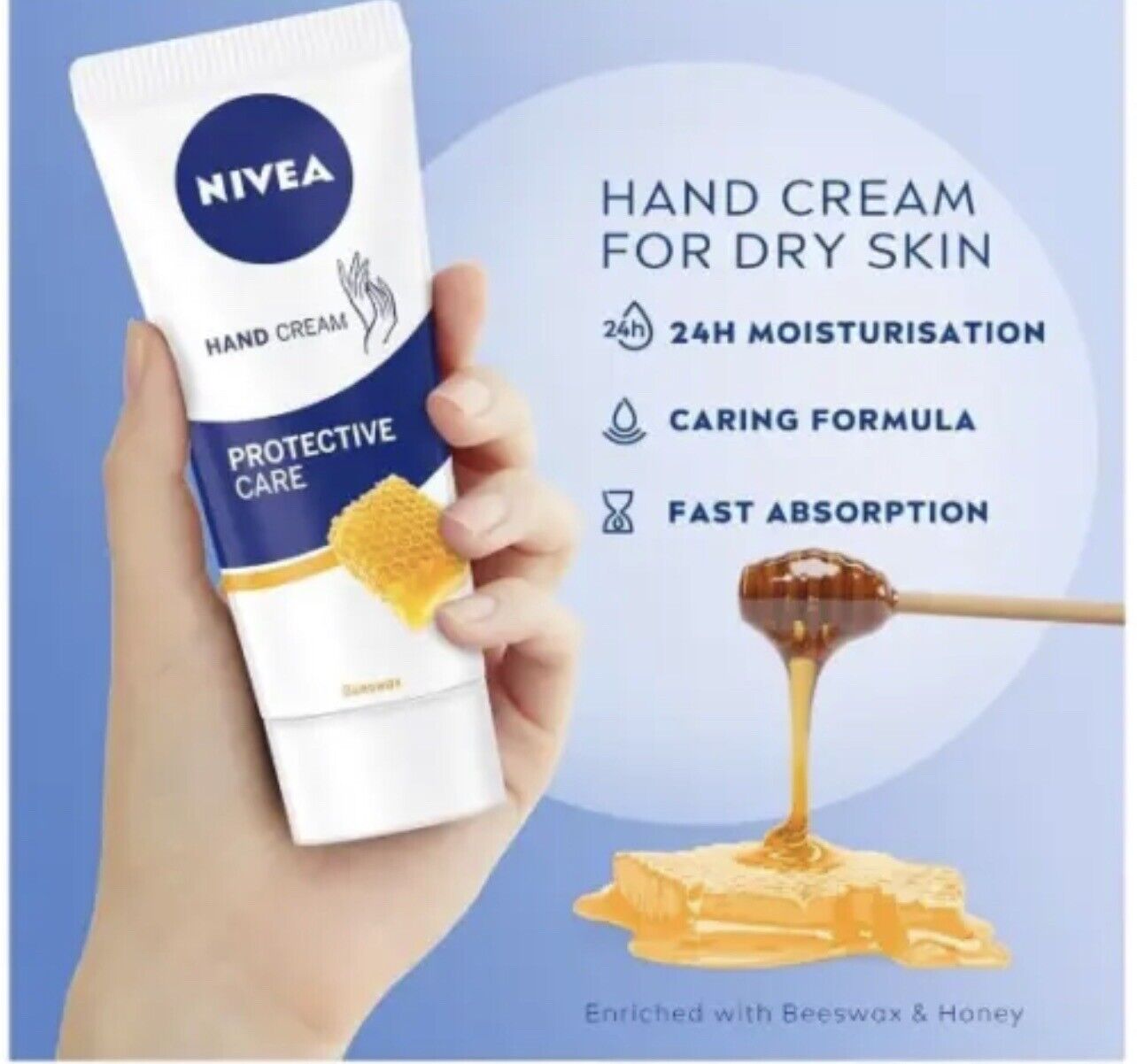 2X NIVEA Protective Care Beeswax Hand Cream 75ml