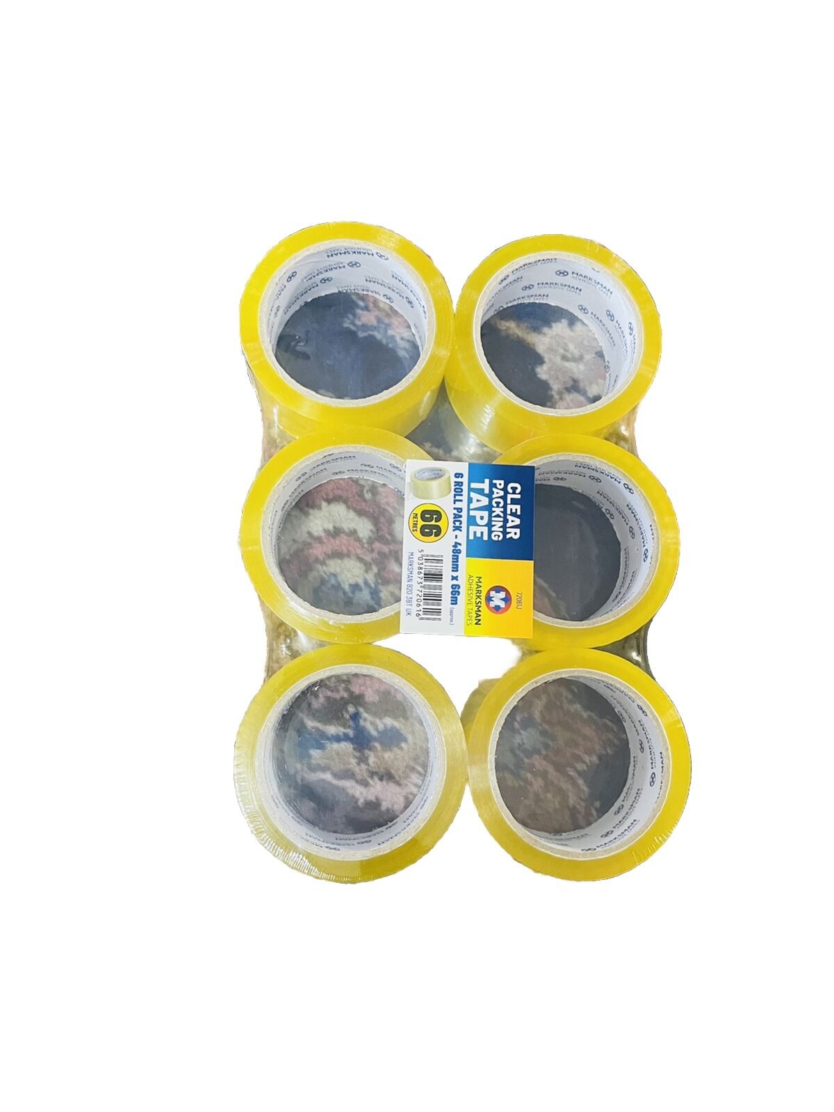 MARKSMAN CLEAR PACKING TAPE 6 ROLL  PACK-48mm X 66mm (approx)