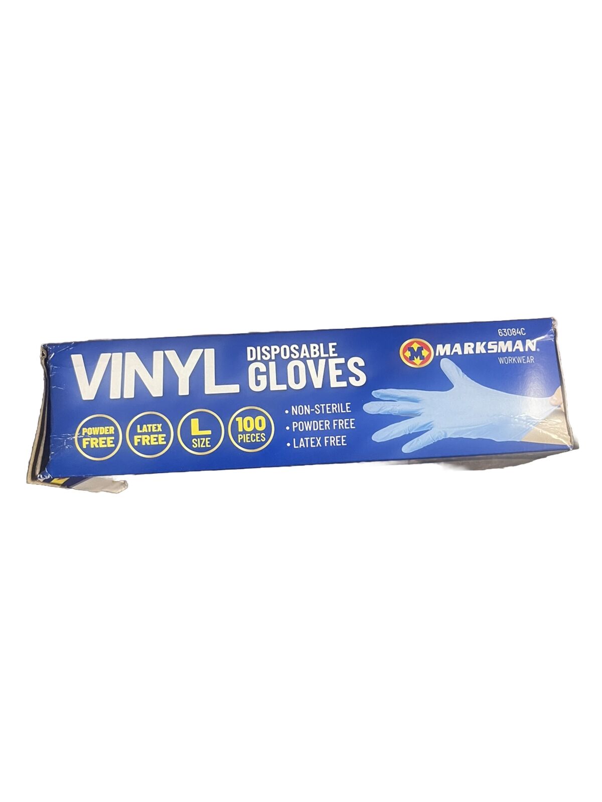 100 Vinyl Disposable Gloves Large Size Blue