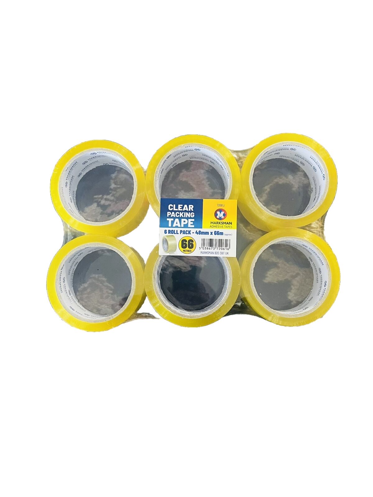 MARKSMAN CLEAR PACKING TAPE 6 ROLL  PACK-48mm X 66mm (approx)