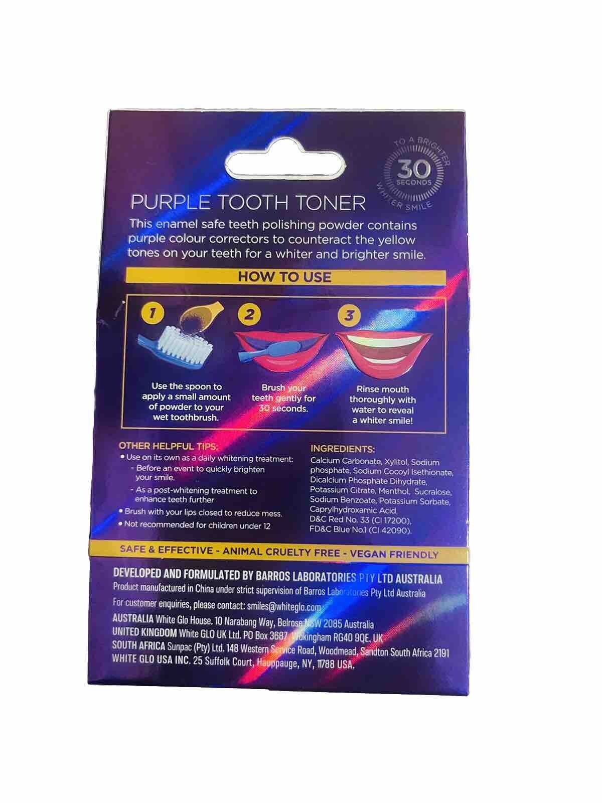 White Glo Purple Tooth Toner Whitening Serum , Polishing Powder-Amene Beauty