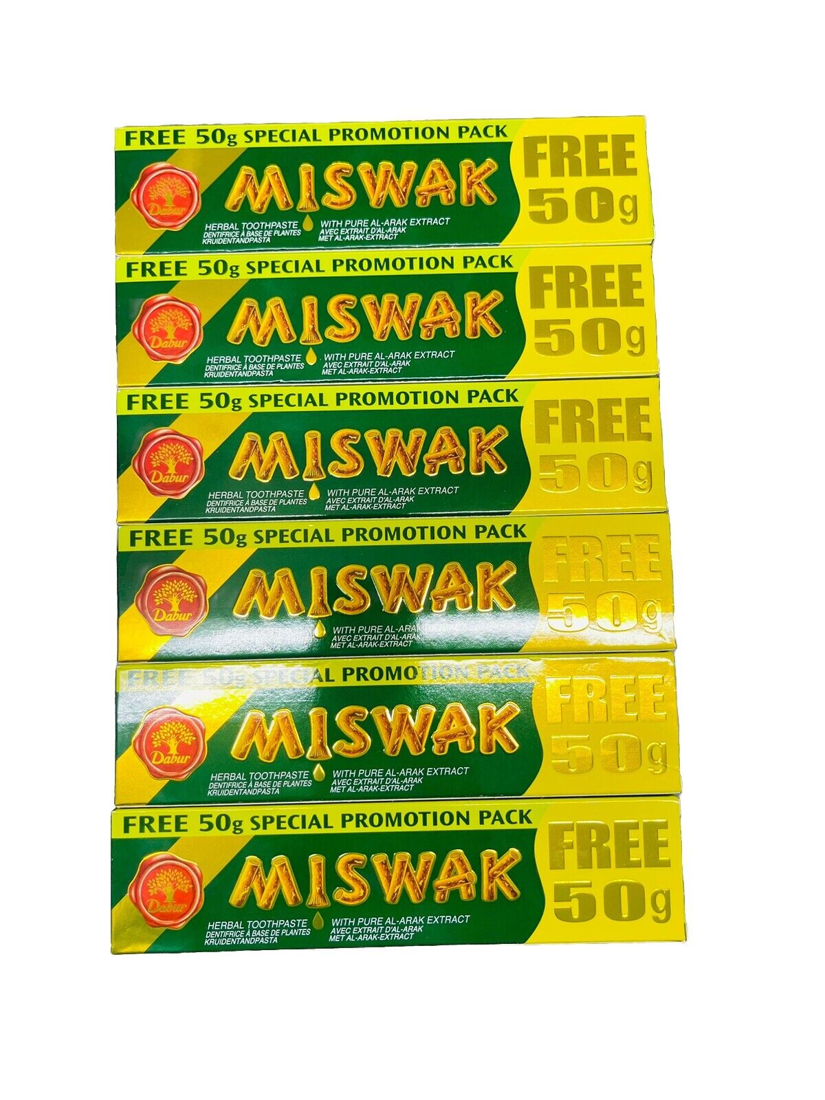dabur Miswak Herbal Toothpaste 120g+50g ( Pack Of 6 )-Amene Beauty