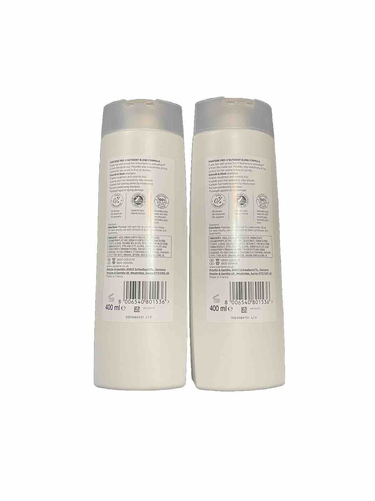 Pantene Smooth & Leek Shampoo 400ml (pack Of 2)-Amene Beauty