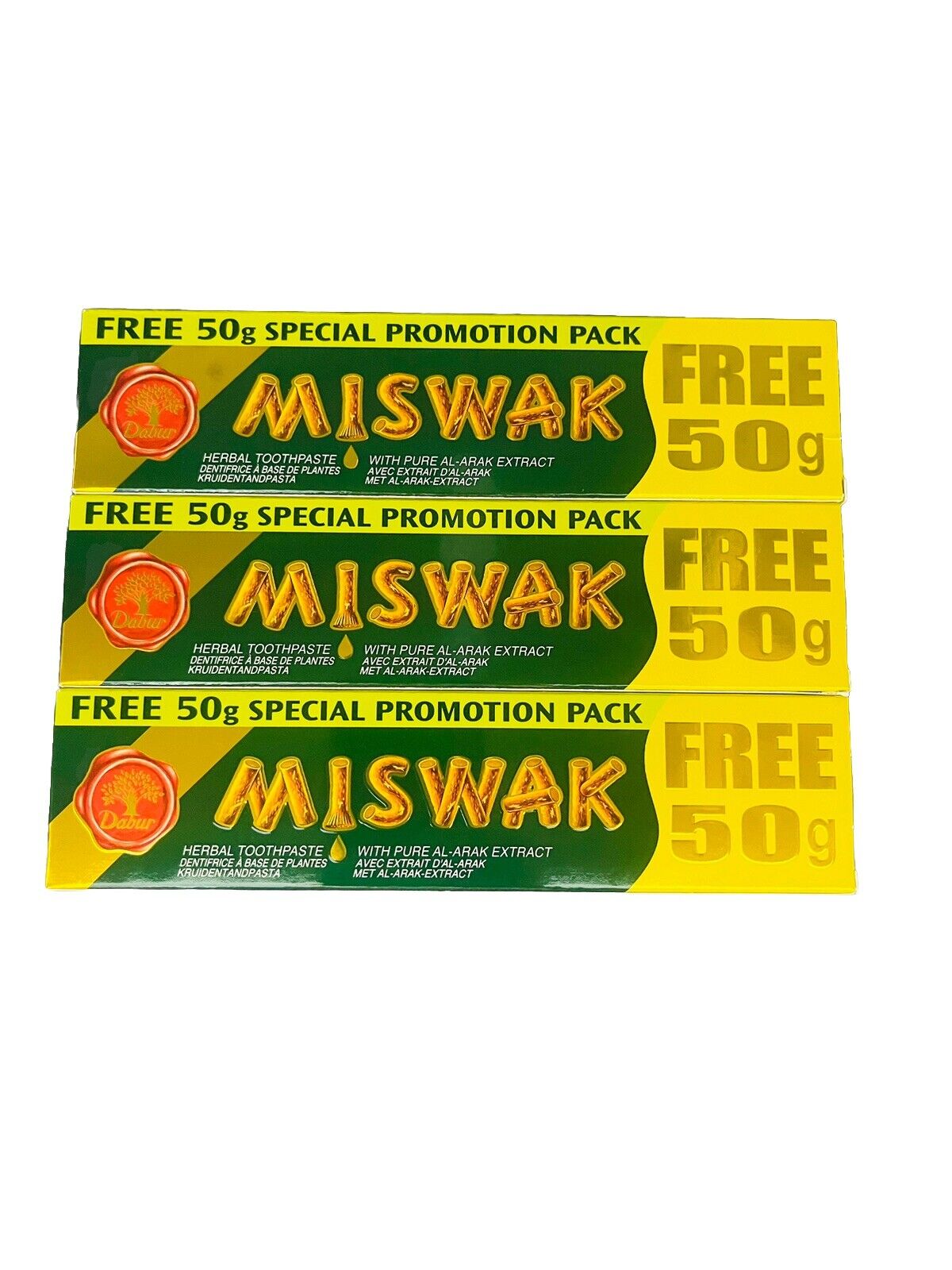 Dabur Miswak Herbal Toothpaste 120g+50g (pack Of  3 )-Amene Beauty