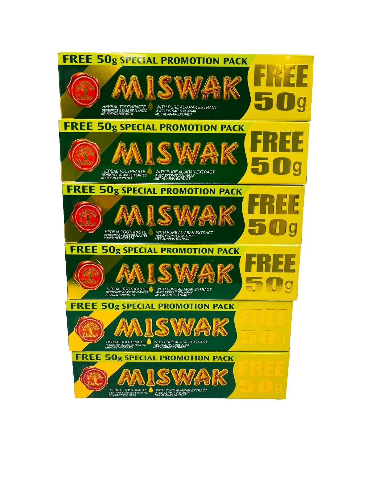 dabur Miswak Herbal Toothpaste 120g+50g ( Pack Of 6 )-Amene Beauty