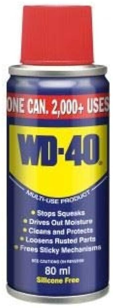 2 Pack WD-40 WD40 Penetrating Service Lubricant Spray 80ml Handy Size.