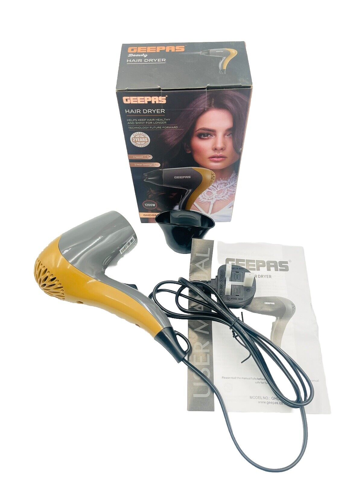 DEEPAS Hair Dryer 1200w 2 Speeds 2 Heat Settings