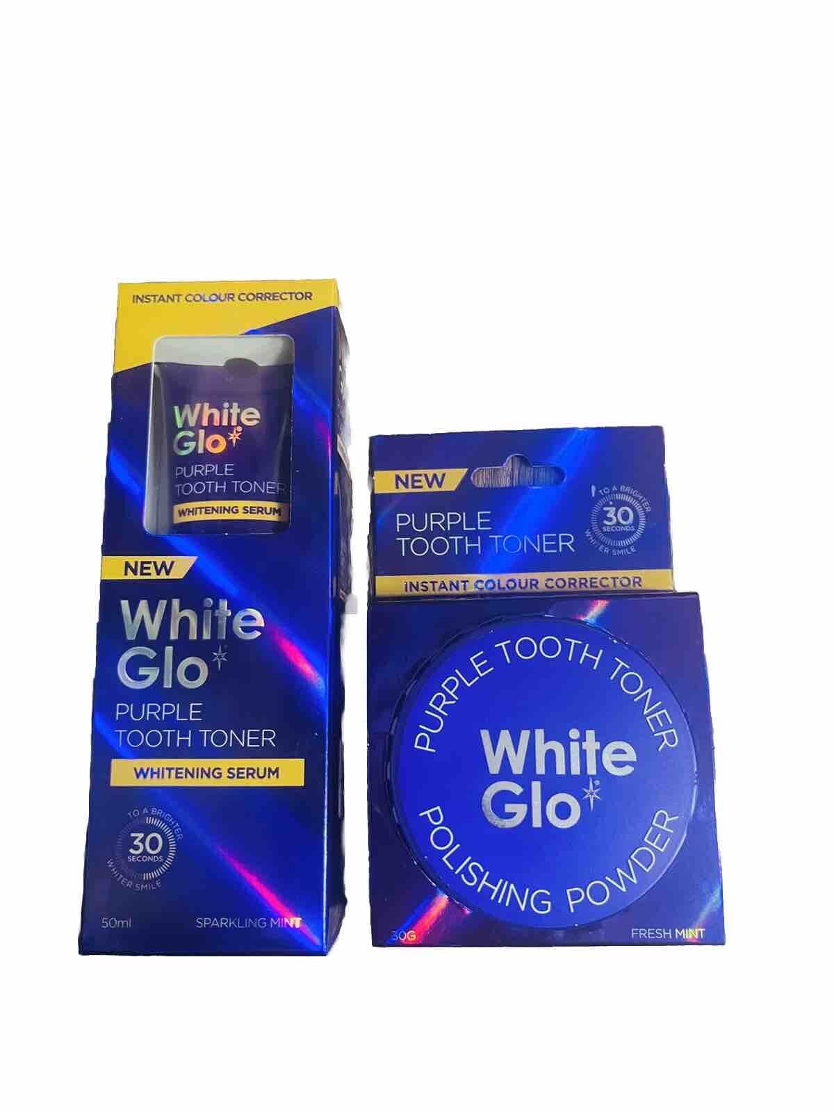 White Glo Purple Tooth Toner Whitening Serum , Polishing Powder-Amene Beauty
