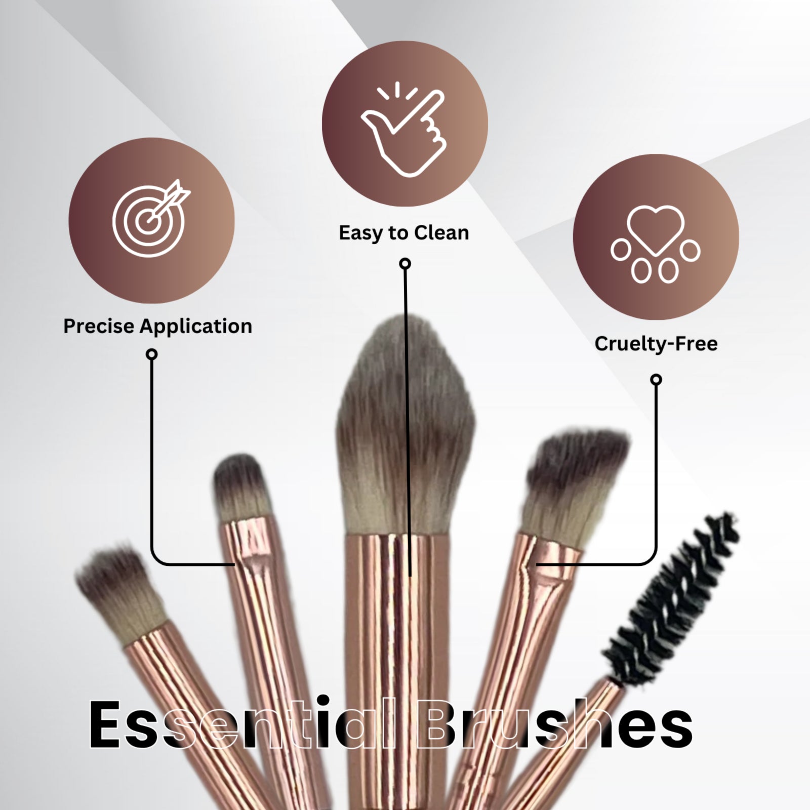 Amene NYC 15pcs Professional Makeup Foundation Brush Set Synthetic Fibre