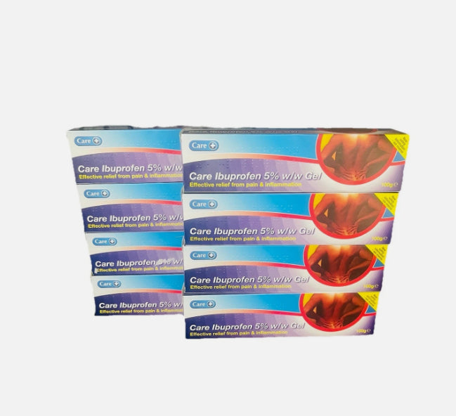 Care Ibuprofen 5% w/w Gel 100g ( Pack Of 8 )