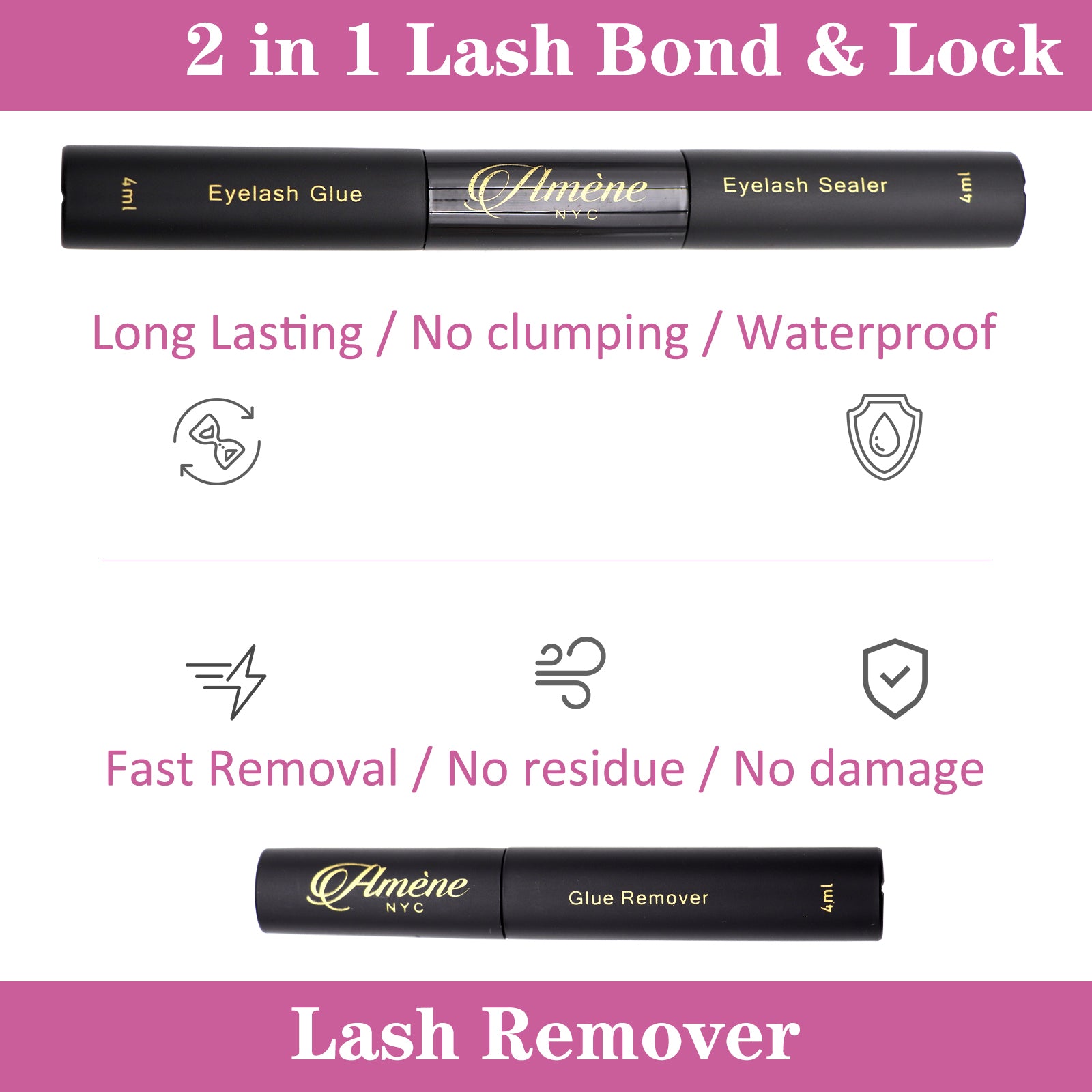 Améne 240pcs DIY At Home Cluster Eyelashes Kit Individual Eyelashes With Lash Bond And Seal, Eyelash Glue Remover, Lash Tweezer And Lash Scissors Booklet Design (30D+40D 10,12,14mm)-Amene Beauty